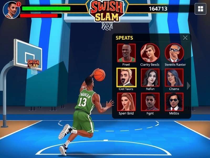 Swish Slam gameplay screenshot showing basketball action